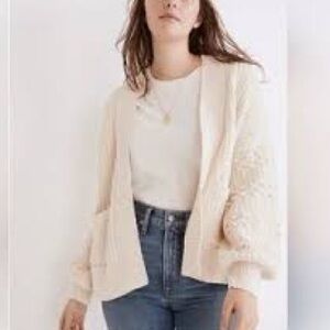Madewell Bobble Cream Cardigan Sweater
